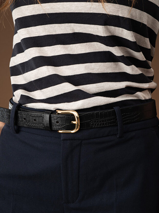 1חגורה שחור קרוקו 1חגורה שחור קרוקו